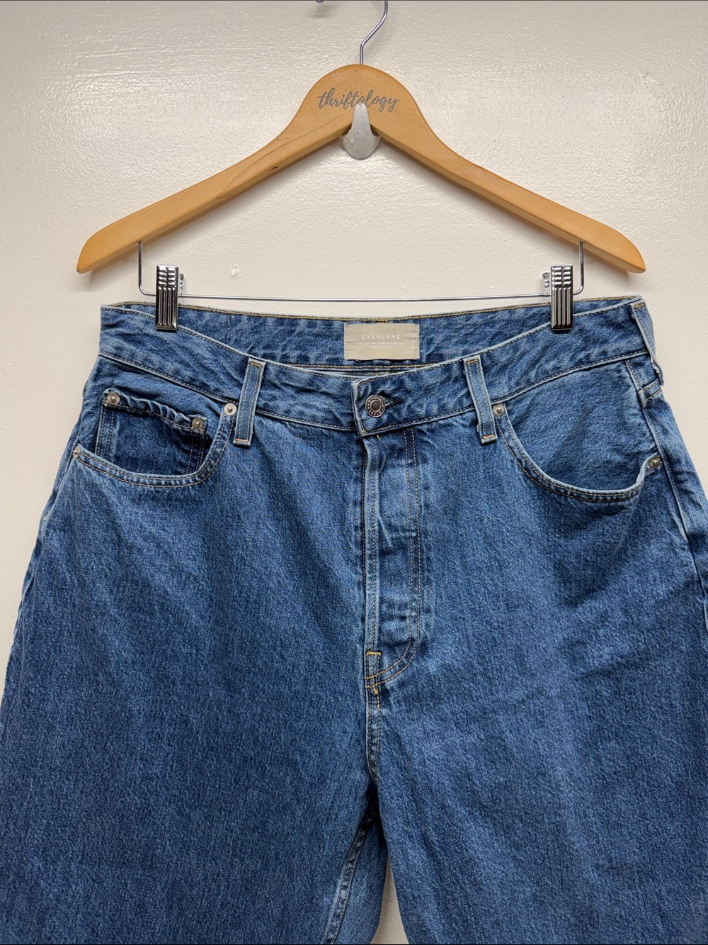 Everlane Jeans Curvy 90s Cheeky High Rise Ankle Straight Rigid Northridge 33 R - Picture 3 of 8